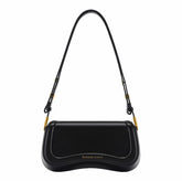 BOLSA TIRACOLO Feminina Elegante - Couro Preto om Alça Ajustável (ROMANTIC CROWN)