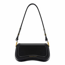 BOLSA TIRACOLO Feminina Elegante - Couro Preto om Alça Ajustável (ROMANTIC CROWN)