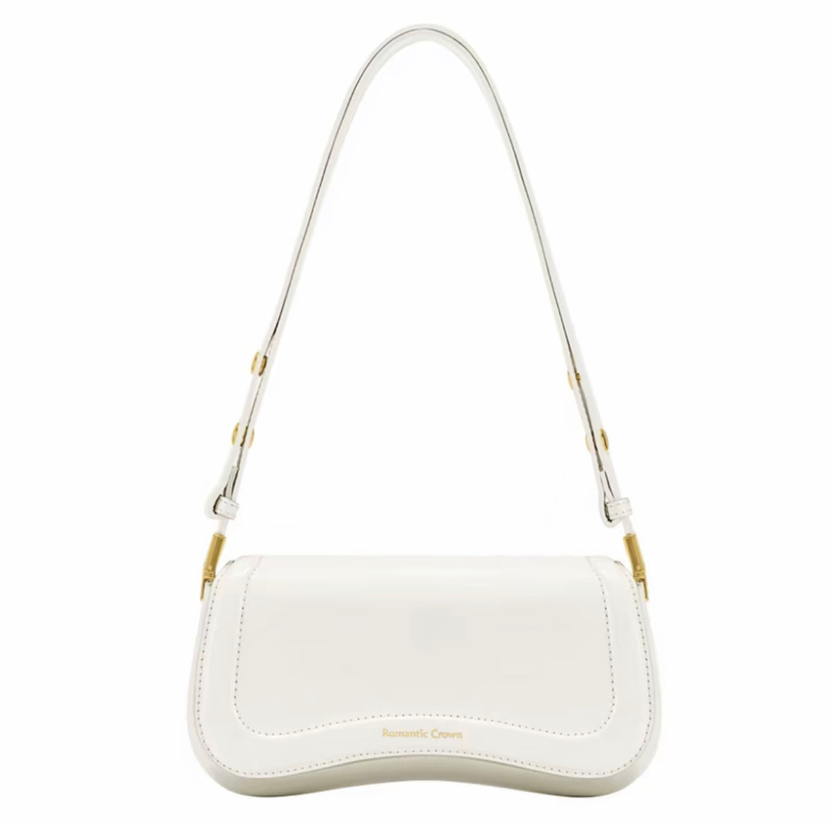 BOLSA TIRACOLO Feminina Elegante - Couro Preto om Alça Ajustável (ROMANTIC CROWN)