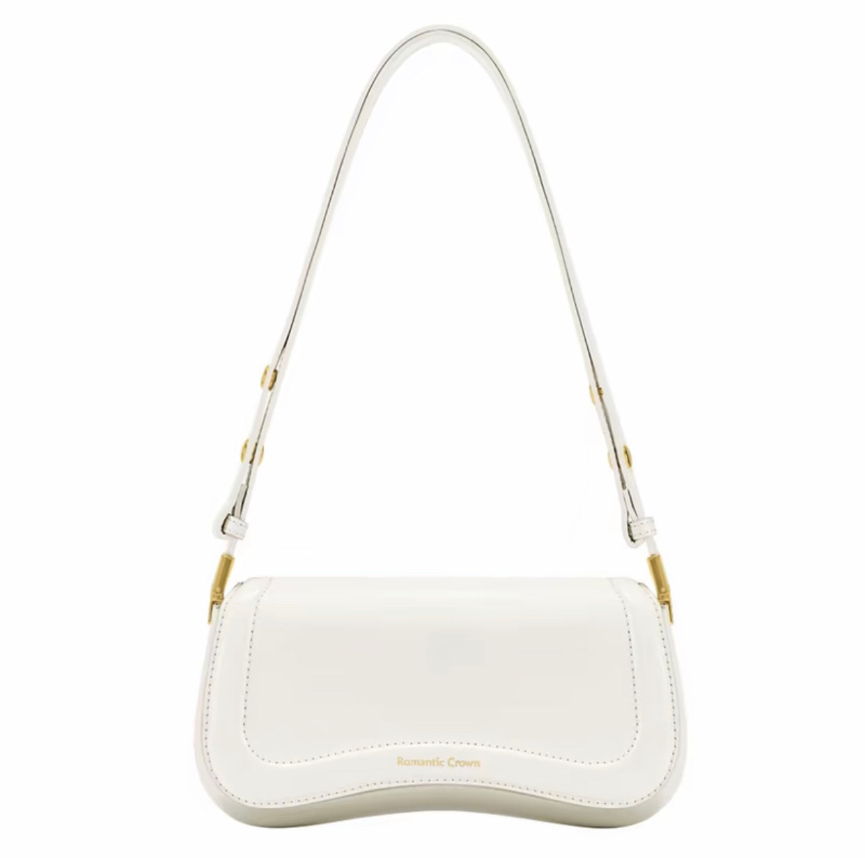 BOLSA TIRACOLO Feminina Elegante - Couro Preto om Alça Ajustável (ROMANTIC CROWN)