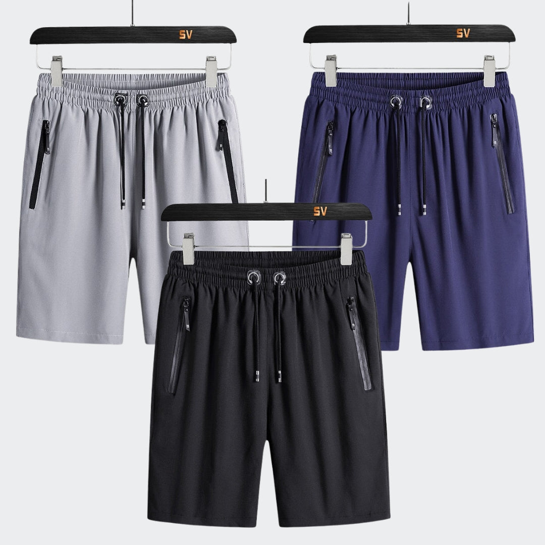 Kit com 3 Bermudas Flexíveis em Seda Gelo