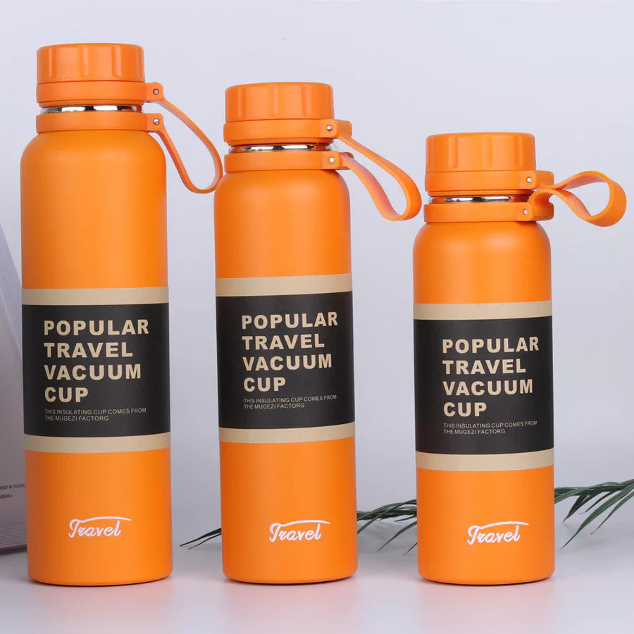 Garrafa Térmica em Aço Inoxidável 650ml / 850ml / 1100ml – Travel à Vácuo, Esportiva e Antivazamento